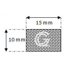 Rechthoekig mosrubber snoer | 10 x 15 mm | rol 50 meter